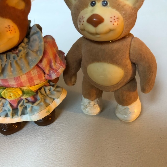 Vintage Furskin Bears Lot of 3 Flocked Bears 1980s, 4” - Picture 11 of 13